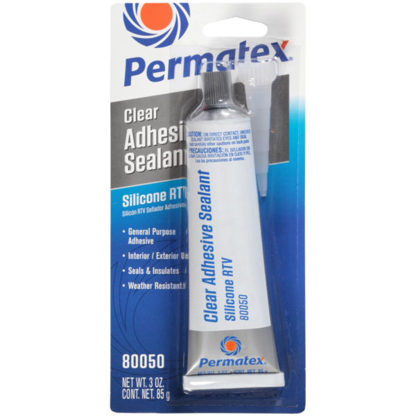 PX80050 CLEAR SILICONE ADHESIVE SEALANT  3OZ TUBE,CARDED